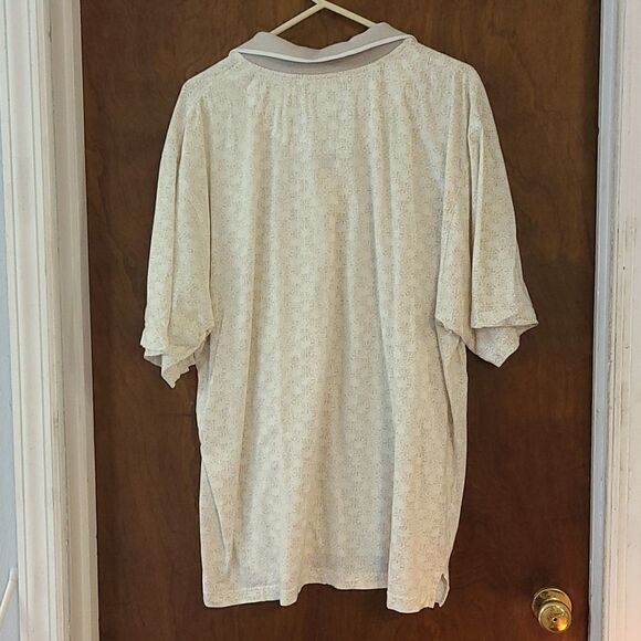 Grand Slam Men's XXL Short Sleeved White and Tan Polo - Picture 3 of 3